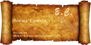 Borsy Cinnia névjegykártya